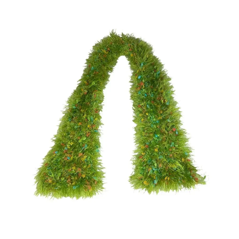 Vintage 90s Y2K Green Grass Vibrant Neck Scarf- Lime Green